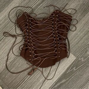 Fashion Nova Brown Corset Top